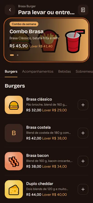Passo 1: No topo do cardápio, toque na promoção.